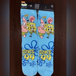 SPONGEBOB SQUAREPANTS ODD SOX NOVELTY CREW SOCKS NWT MEN’S SHOE SIZE 6-13